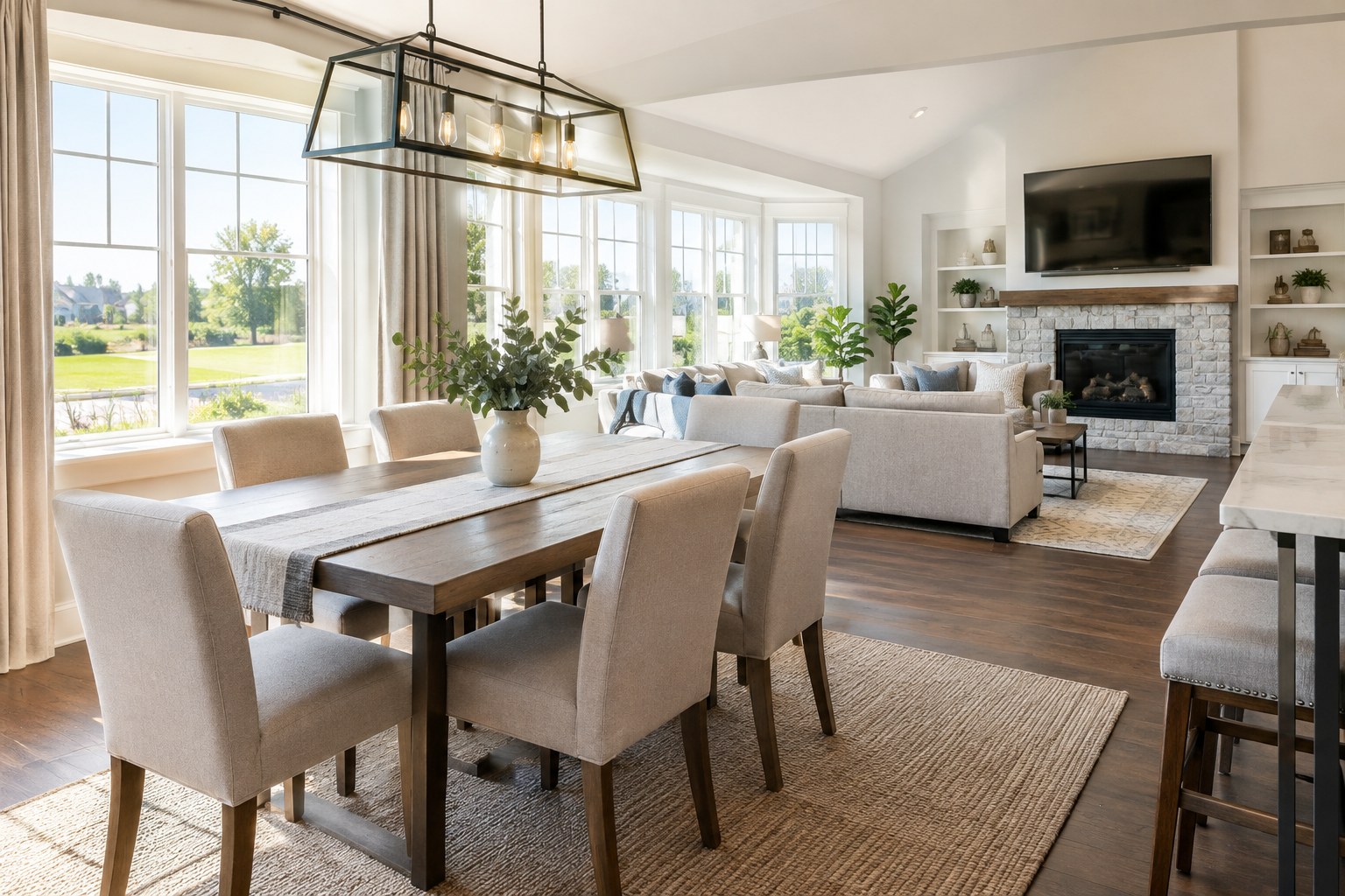 A bright living room, illustrative